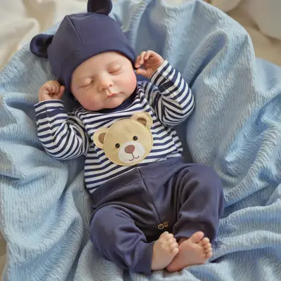 20" Reborn Newborn Sleeping Baby Doll Boy Jerly with Painted Hair