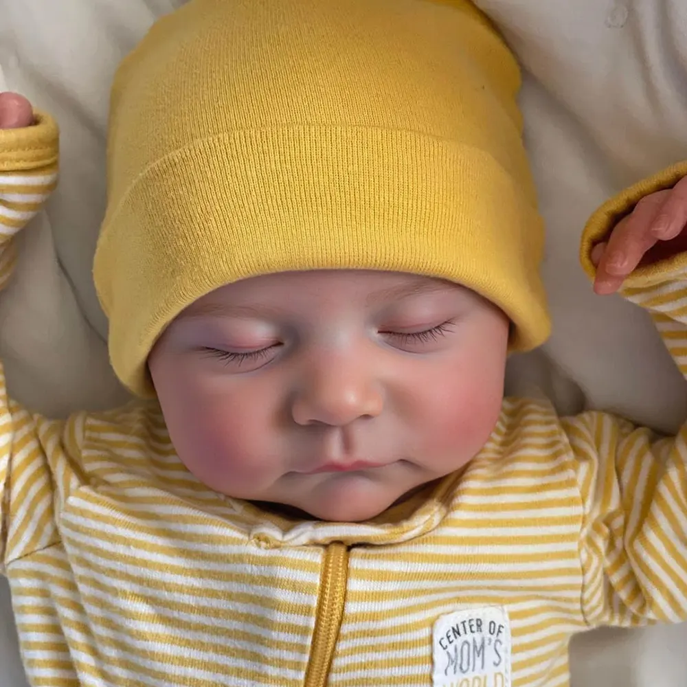 20" Reborn Sleeping Newborn Twins Boy and Girl Soft Silicone Baby Dolls Named Qunsa, photograph 4