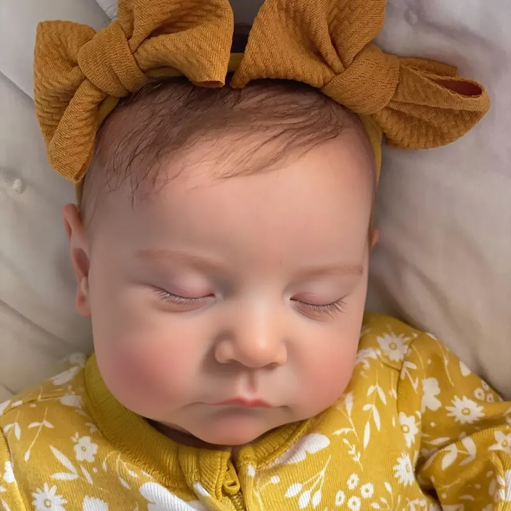 20" Reborn Sleeping Newborn Twins Boy and Girl Soft Silicone Baby Dolls Named Qunsa, photograph 5