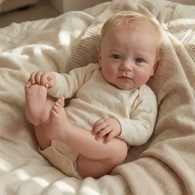 20" Reborn Toddler Doll with Smooth Blonde Hair