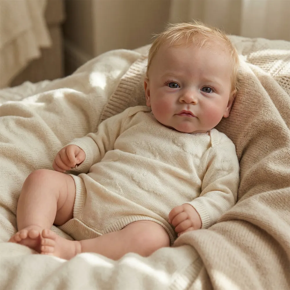 20" Reborn Toddler Doll with Smooth Blonde Hair, photograph 2