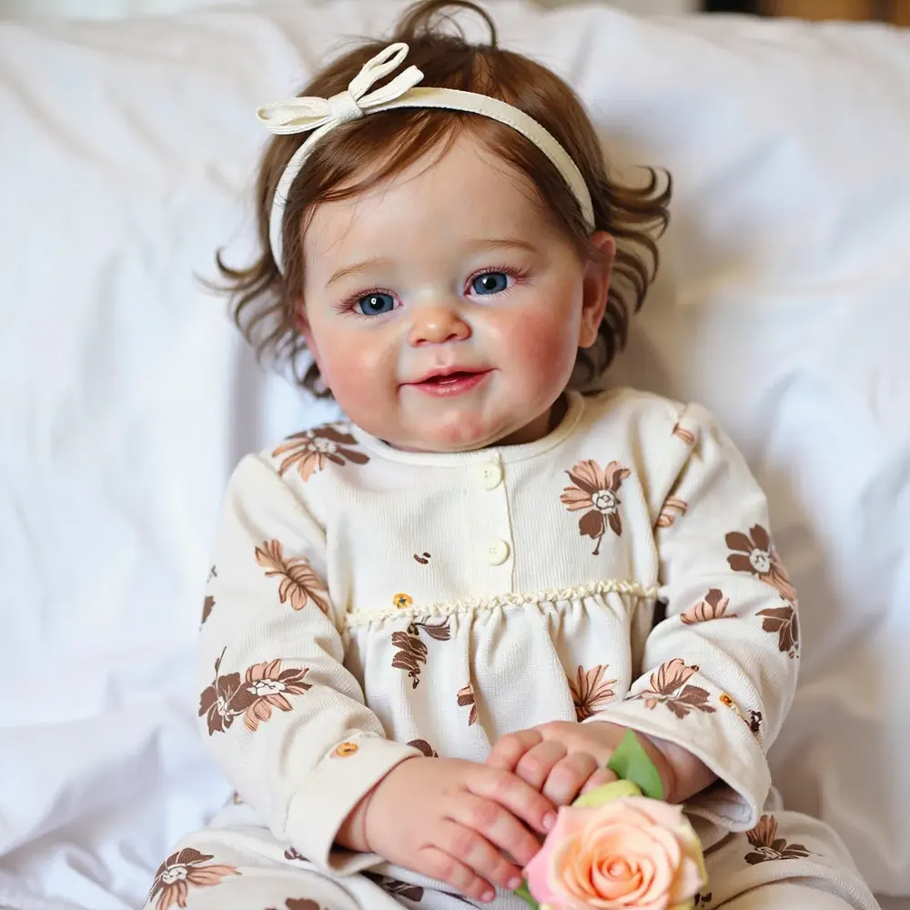 20" Reborn Toddler Realistic Baby Doll Girl Kezan with Brown Hair Special Gifts, photograph 4