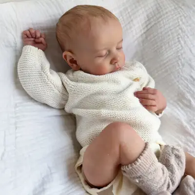 20" Sleeping Newborn-Style Reborn Baby, Soft Vinyl Material, Caucasian Skin