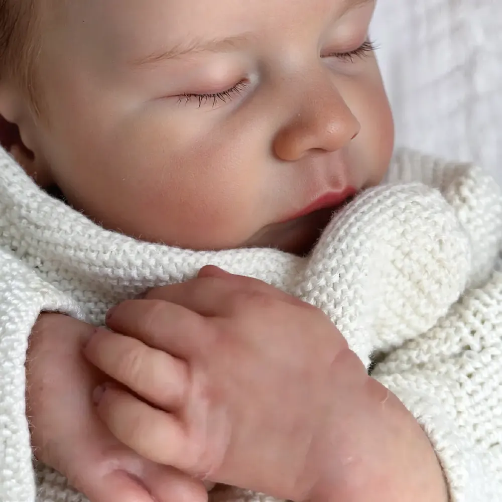 20" Sleeping Newborn-Style Reborn Baby, Soft Vinyl Material, Caucasian Skin, photograph 2