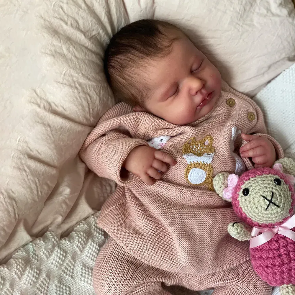 20" Soft Touch Sleeping Reborn Baby Doll Girl Named Iris Lifelike Newborn Chubby, photograph 5