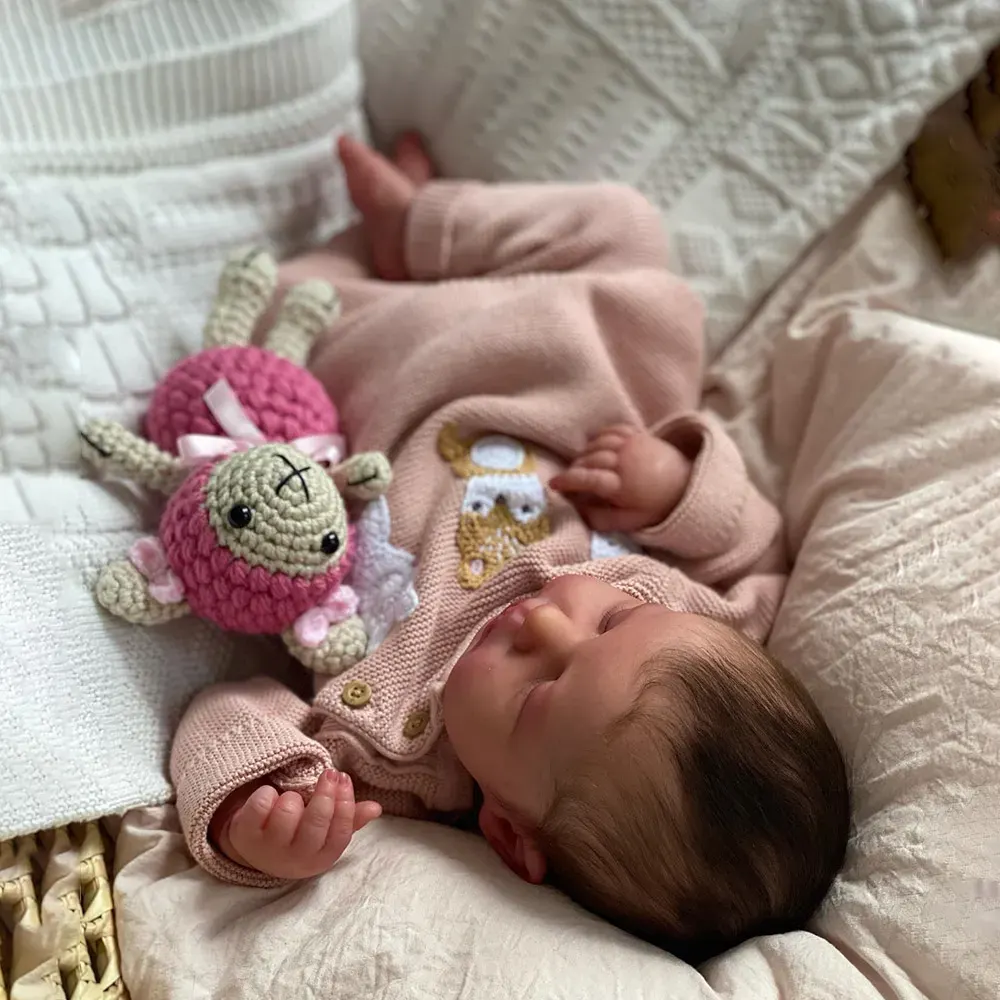 20" Soft Touch Sleeping Reborn Baby Doll Girl Named Iris Lifelike Newborn Chubby, photograph 6