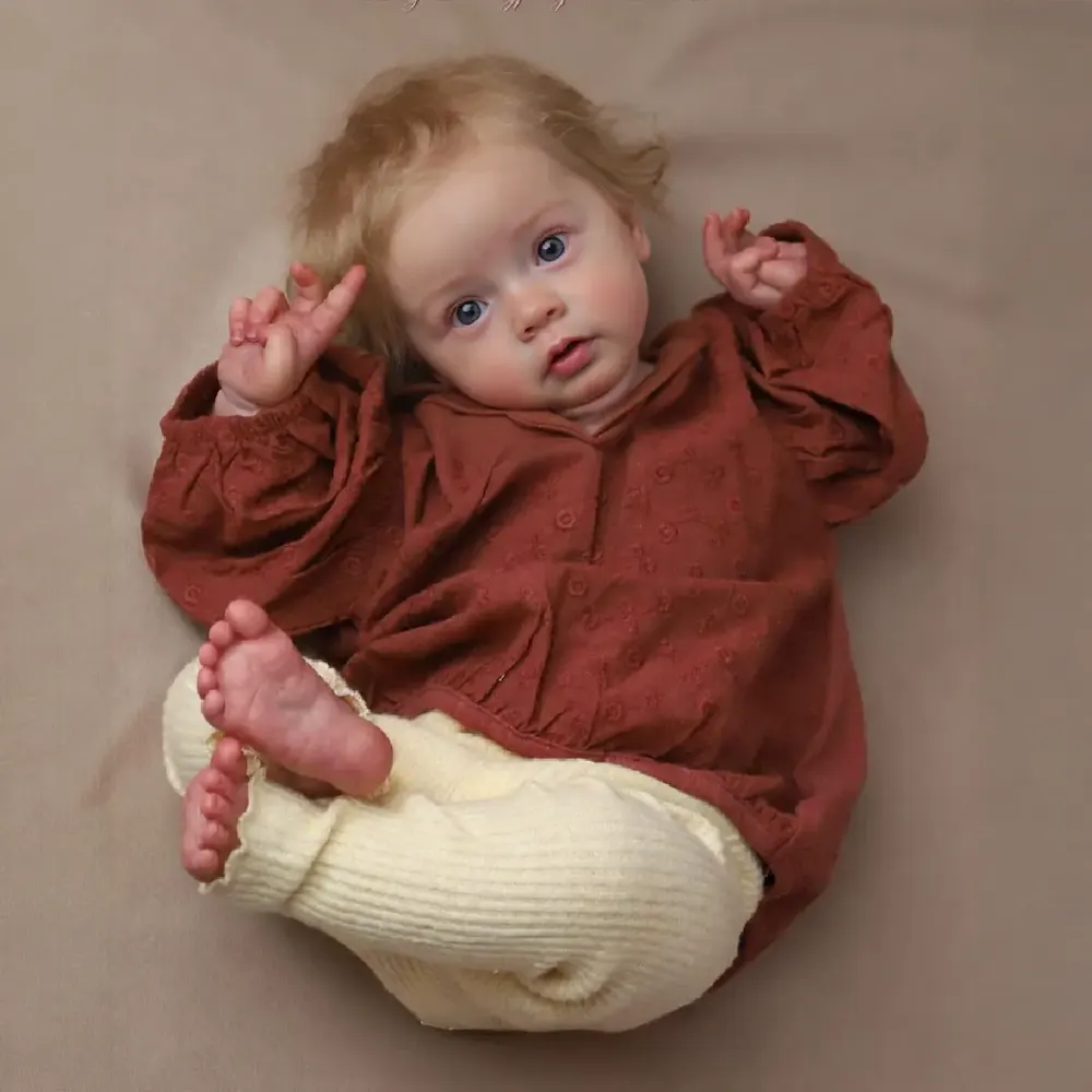 20" Soft Vinyl Reborn Baby Girl with Brown Hair, Blue or Brown Eyes, photograph 6