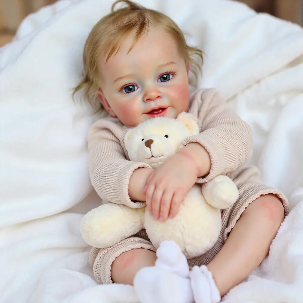 20" Super Cute Handmade Lifelike Blonde Hair Silicone Vinyl Reborn Girl Amriel, photograph 5