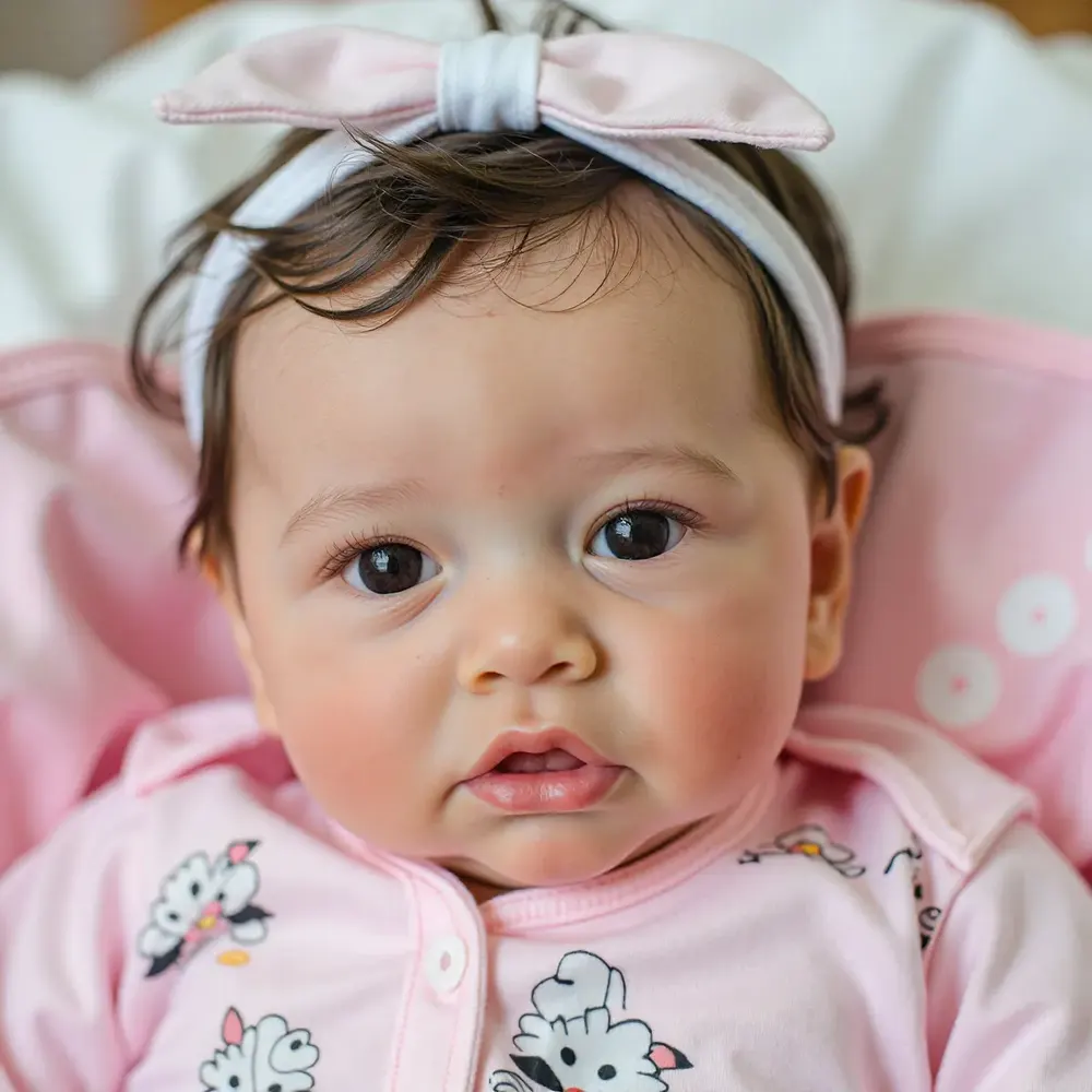 20" Super Cute Handmade Lifelike Brown Hair Silicone Vinyl Reborn Girl Quillon, photograph 6