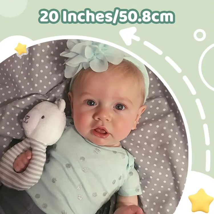 20" Sweet Emma Toddler Silicone Reborn Newborn Baby Doll Girl, photograph 2