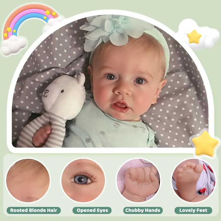 20" Sweet Emma Toddler Silicone Reborn Newborn Baby Doll Girl, photograph 3