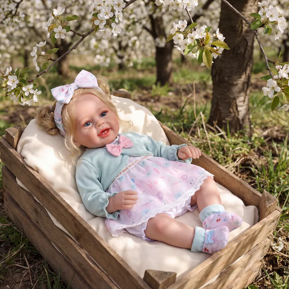 20" Toddler Reborn Girl with Adorable Smile, Baby Doll with Soft touch and Heartbeat, photograph 4