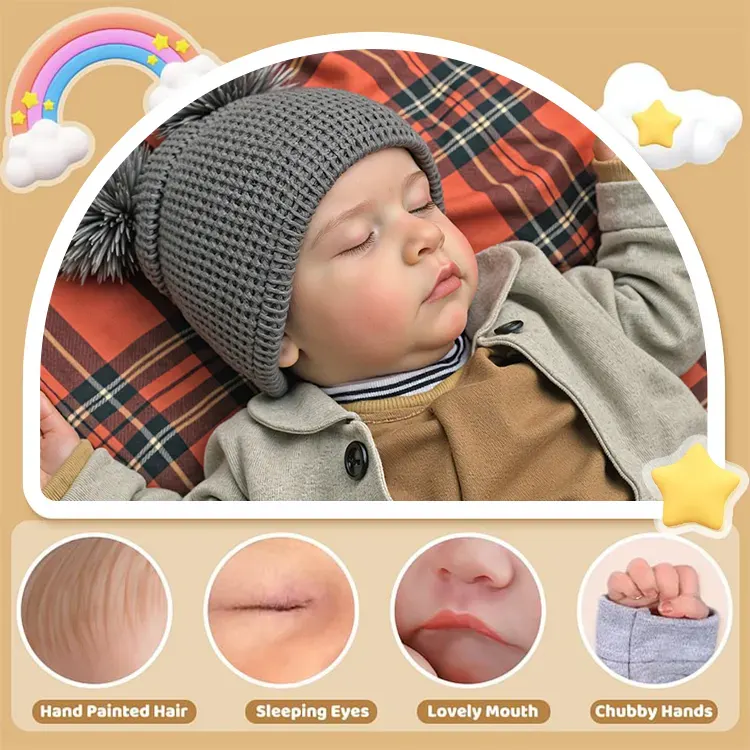 Heartbeat & Sound 20" Truly Look Real Sleeping Reborn Baby Doll Boy Named Claire, photograph 2