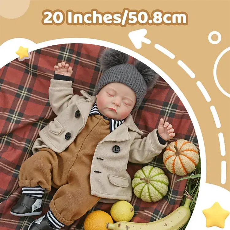 Heartbeat & Sound 20" Truly Look Real Sleeping Reborn Baby Doll Boy Named Claire, photograph 3