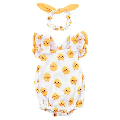 20" Yellow Duck Romper Outfit 3 Pieces for Reborn Baby Dolls