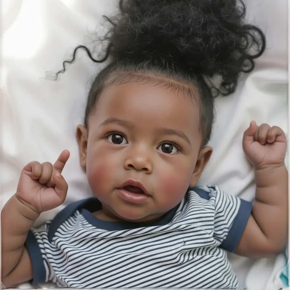 20" Kids Reborn Lover Diana Black Reborn Baby Doll Girl, photograph 4