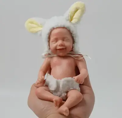 6" April Cute Mini Silicone Baby Doll Ooak