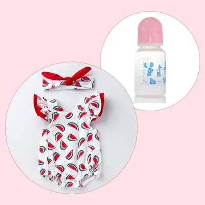 20-22" Adoption Reborn Baby Essentials Clothes Bottle Gift Accessories Set