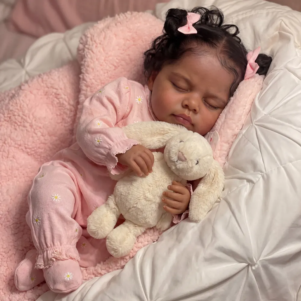 African American Reborn Baby Doll 20" Lifelike Soft Body Girl – Peridot, photograph 3