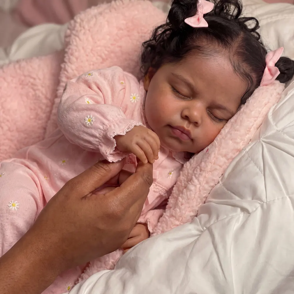 African American Reborn Baby Doll 20" Lifelike Soft Body Girl – Peridot, photograph 5