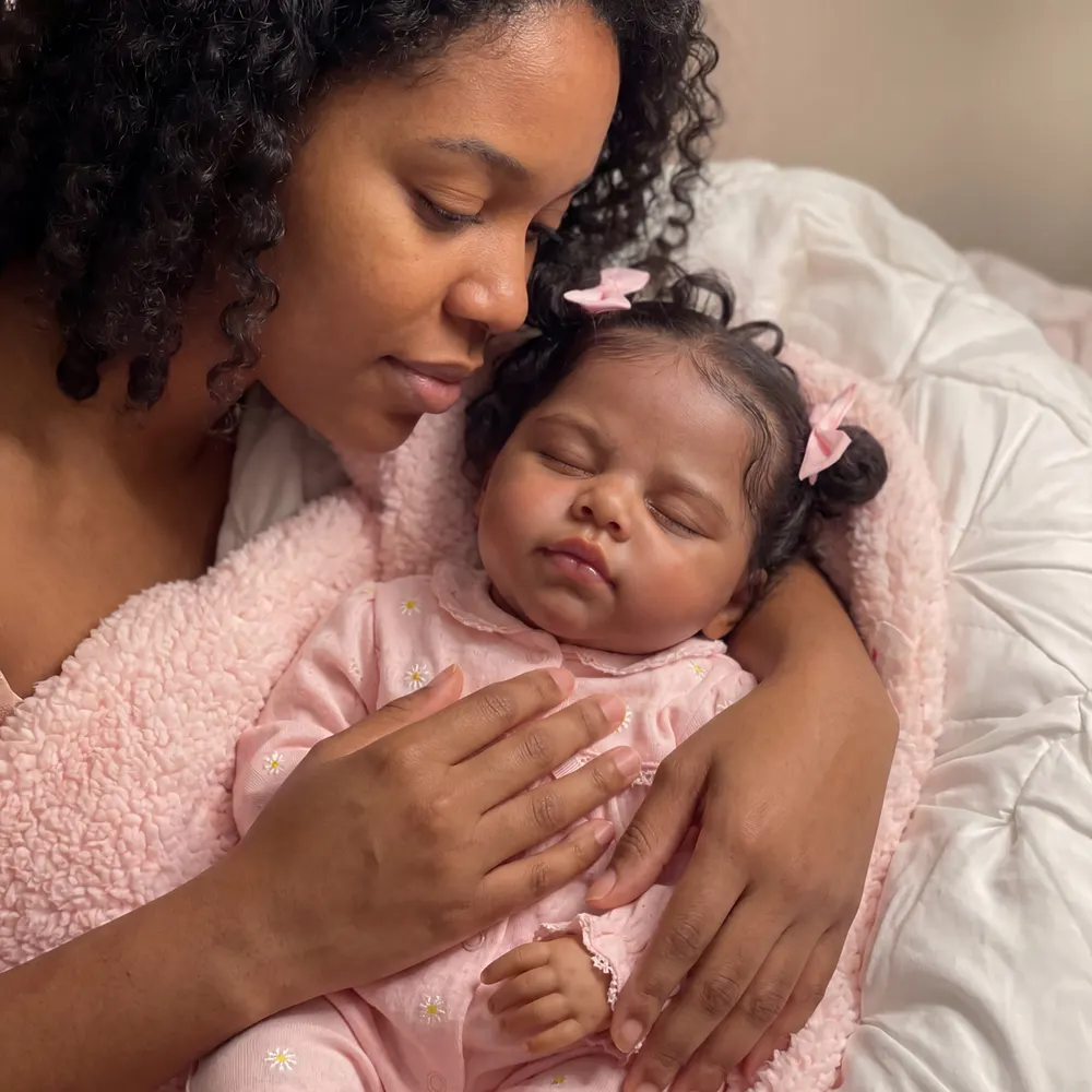 African American Reborn Baby Doll 20" Lifelike Soft Body Girl – Peridot, photograph 6