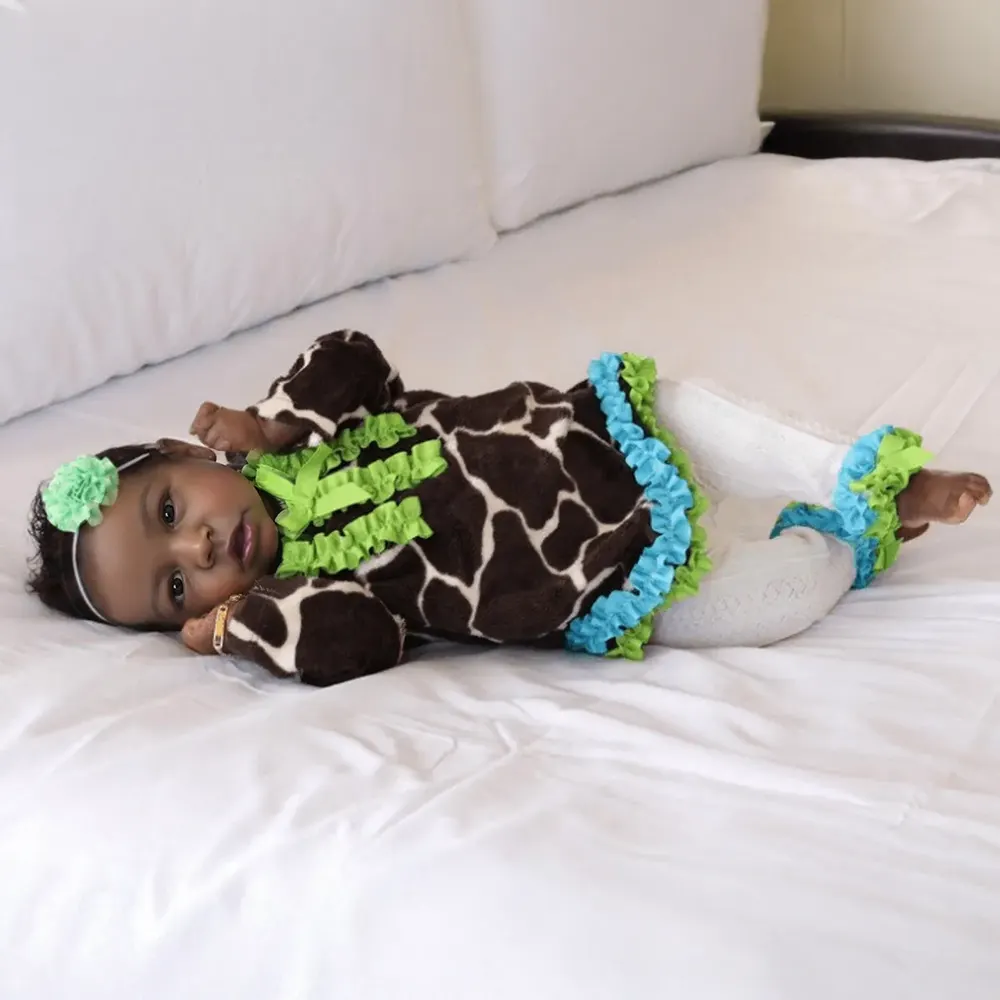 Black 20" African American Black Reborn Silicone Toddler Baby Doll Girl Hayley, photograph 4