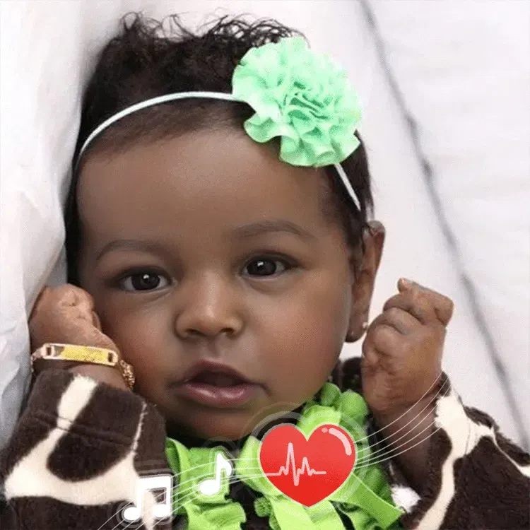Black 20" African American Black Reborn Silicone Toddler Baby Doll Girl Hayley, photograph 5
