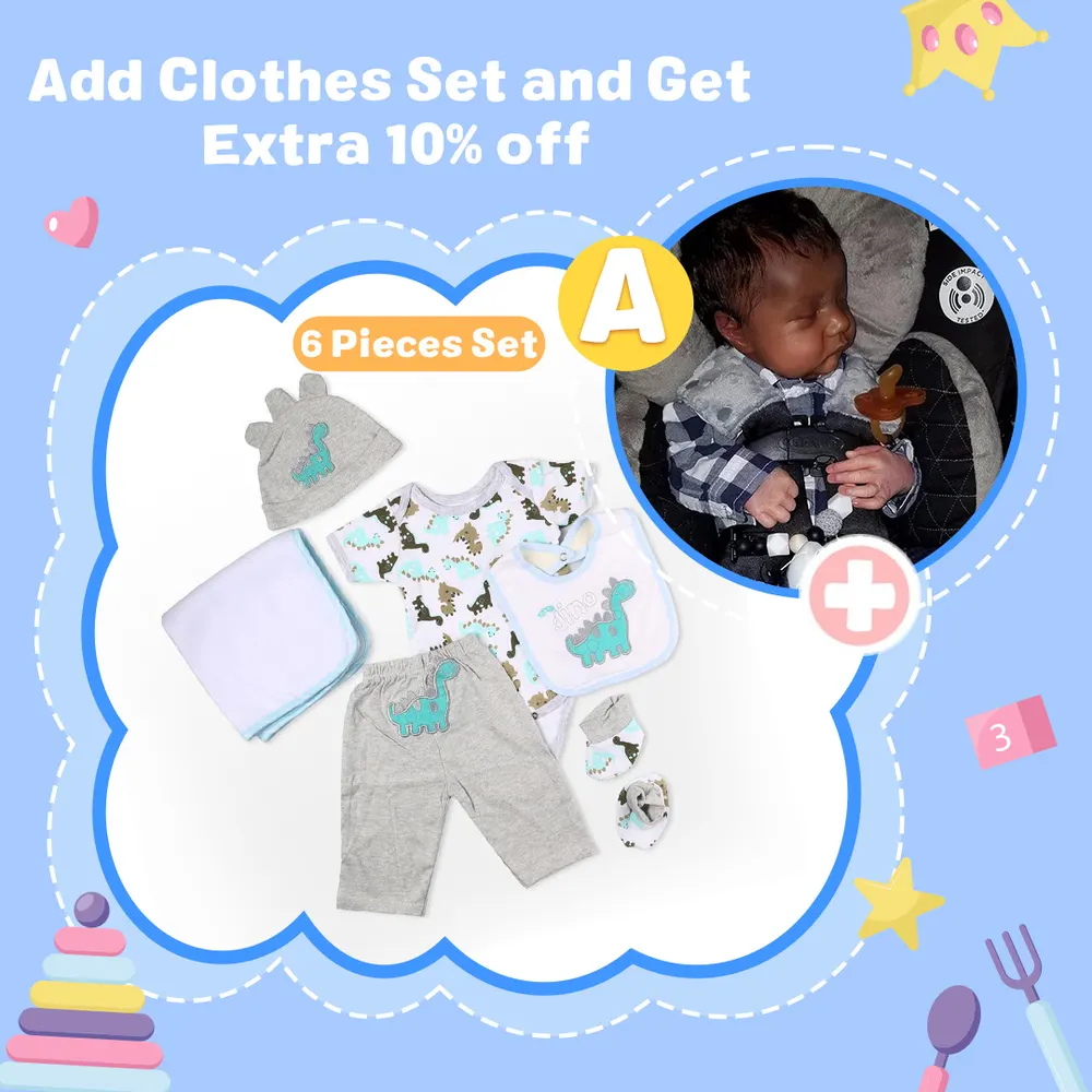 African American Boy Doll 20" Soft Weighted Body Lifelike Cute Handmade Silicone, photograph 6