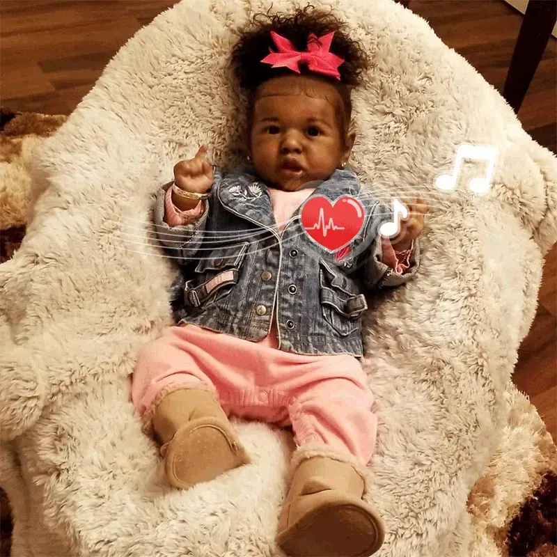 Black Silicone 20" Heidi Truly Toddler Silicone Reborn Baby Doll Girl, photograph 2