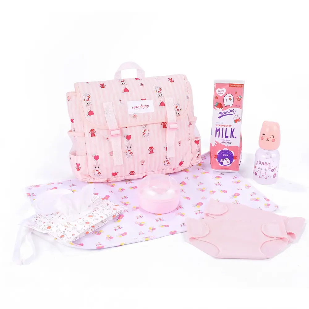 Cute Cat Backpack Accessory Set 10 Pieces for Reborn Baby Dolls