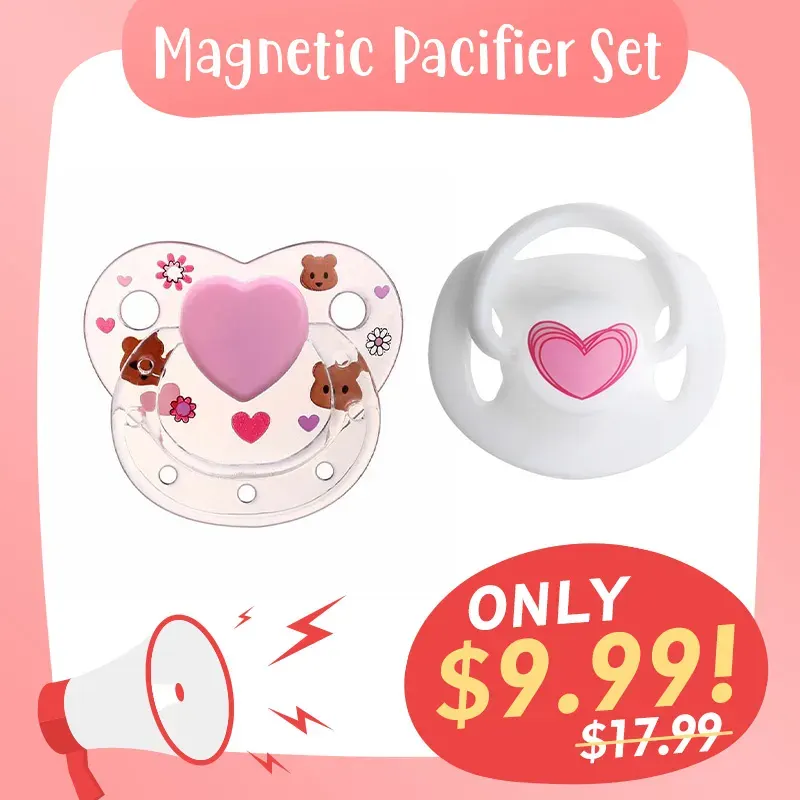 Cute Pink Reborn Dolls Magnetic Pacifier 2 Piece Set Safest Reborn Baby Doll
