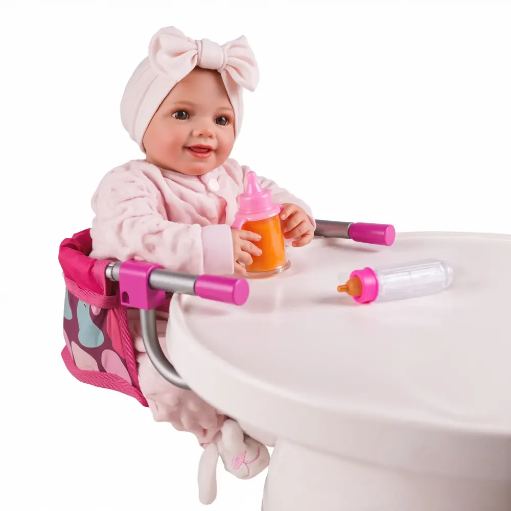 Cute Table-Edge High Chair for Reborn Baby Dolls, photograph 2