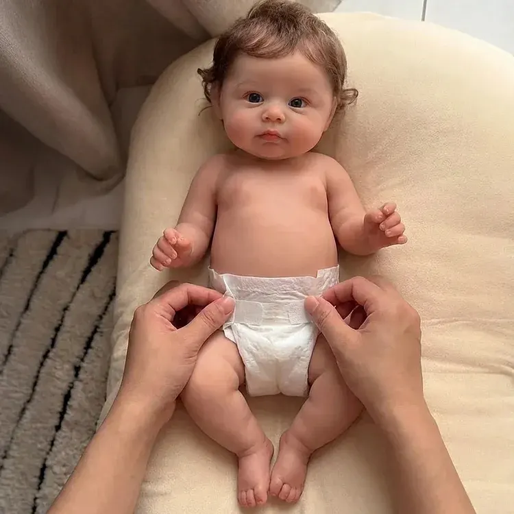 Drink & Wet System Reborn Baby Girl with Soft Silicone Body, 12"/16"/20" Newborn, photograph 5