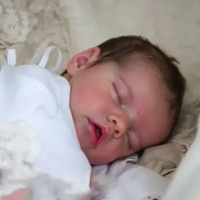 Eyes can Opened & Closed-[Heartbeat Doll]17" Handmade Real Lifelike Heida Sleeping
