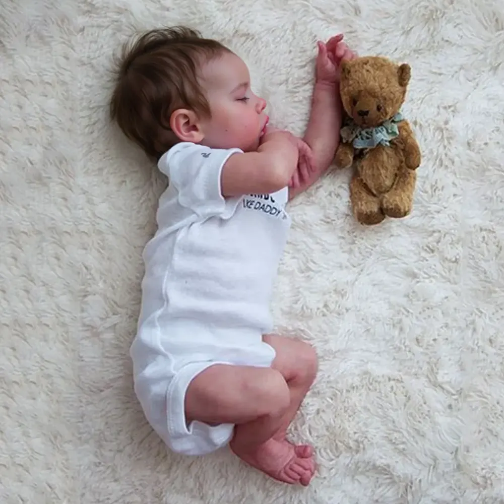 Eyes can Opened & Closed-[Heartbeat Doll]17" Handmade Real Lifelike Heida Sleeping, photograph 2