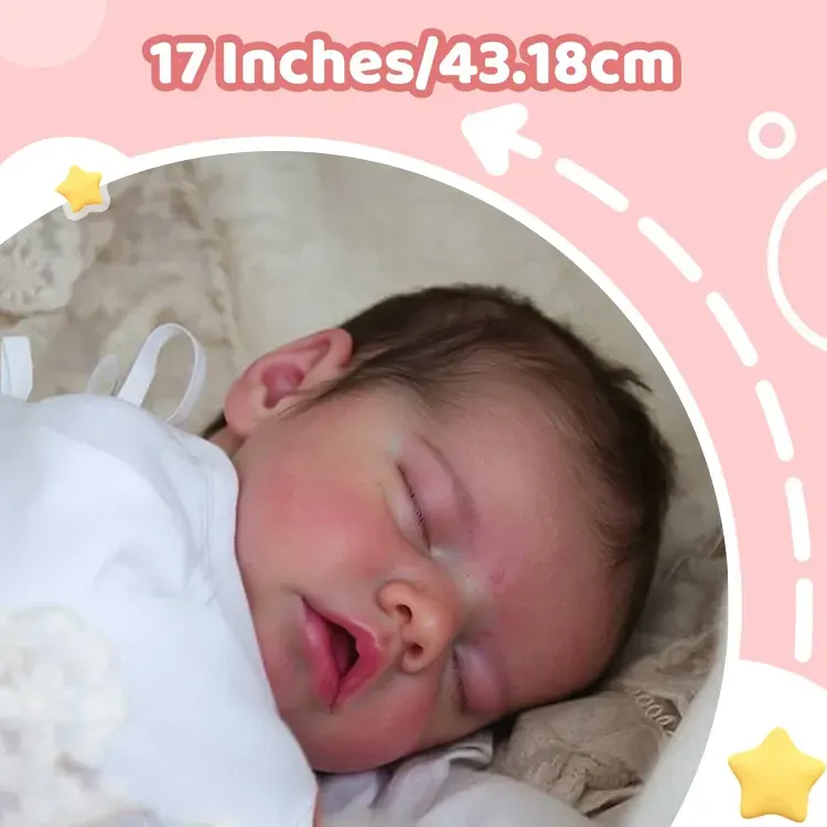 Eyes can Opened & Closed-[Heartbeat Doll]17" Handmade Real Lifelike Heida Sleeping, photograph 4