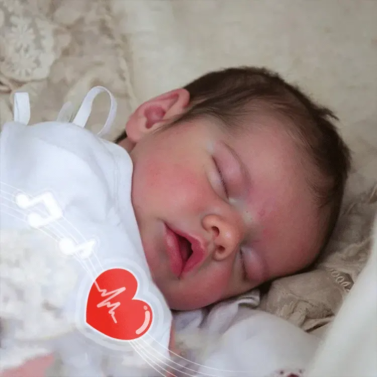 Eyes can Opened & Closed-[Heartbeat Doll]17" Handmade Real Lifelike Heida Sleeping, photograph 6