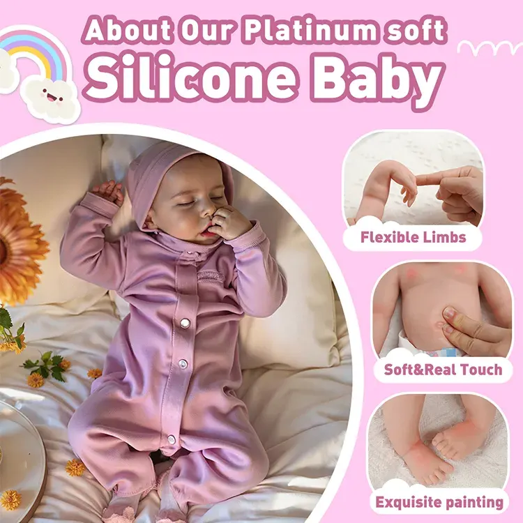 12"&16" Flexible Full Body Silicone Reborn Newborn Girl Baby Doll Jianna, photograph 2
