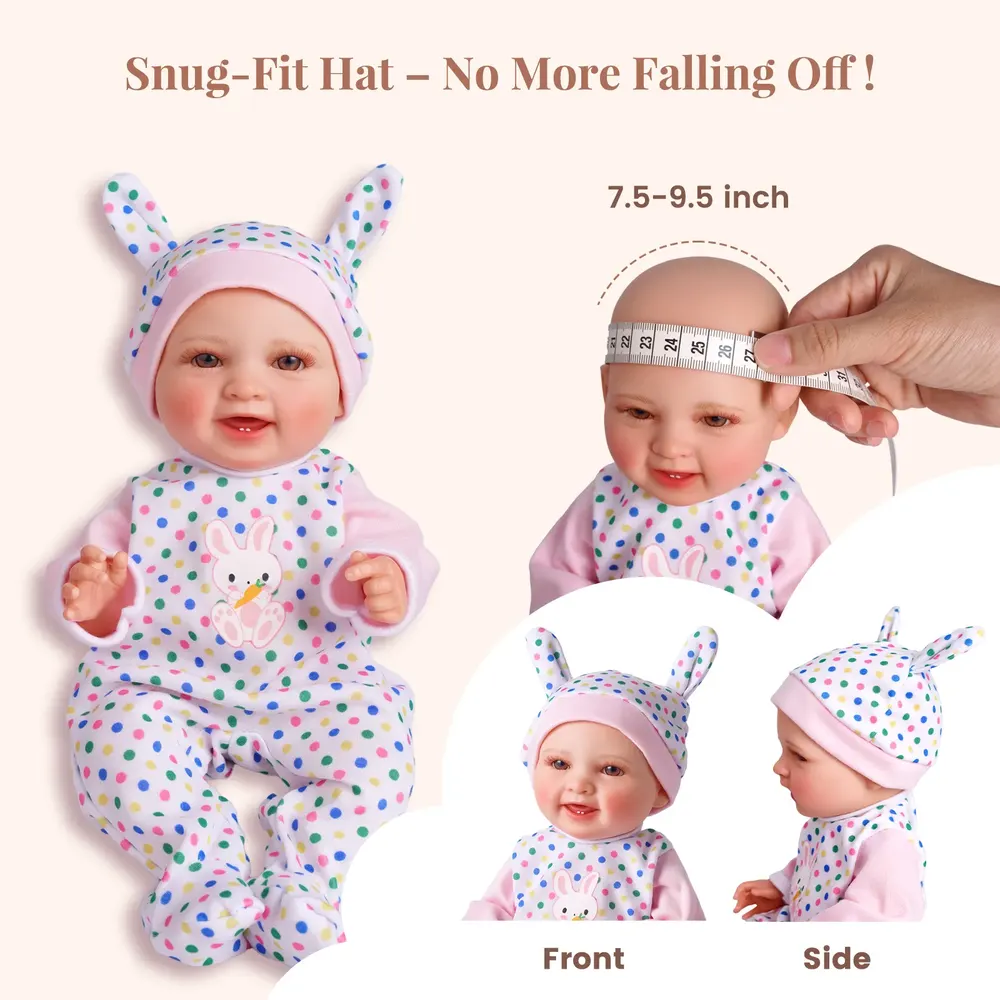 10-12" Reborn Baby Dolls Multi-style Clothing Set for Girls 3Pcs Accessories Set, photograph 3