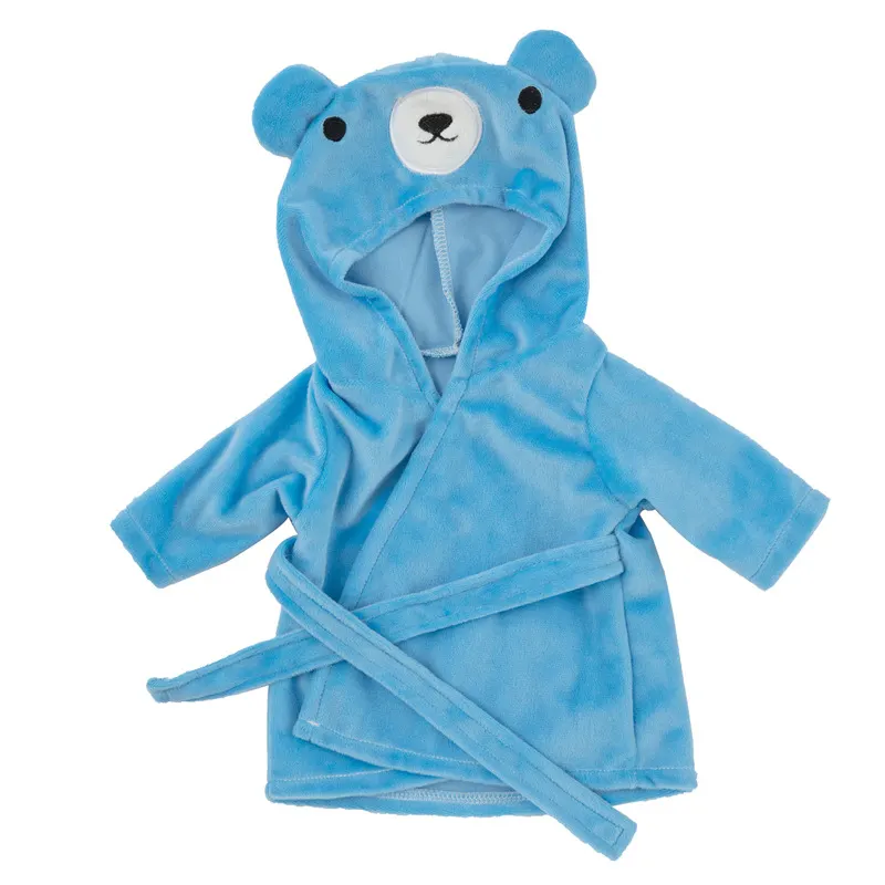 16" Full Body Silicone Baby Blue Bear Nightgown Clothes Accessories, photograph 2