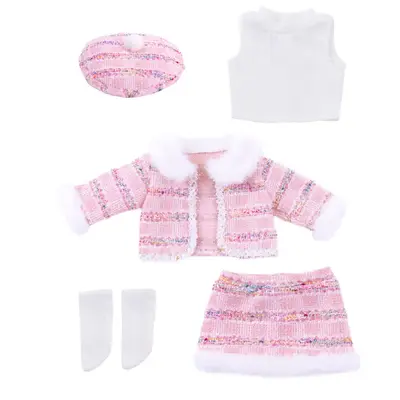 16" Full Body Silicone Baby Pink Knit Skirt Set Clothes Accessories