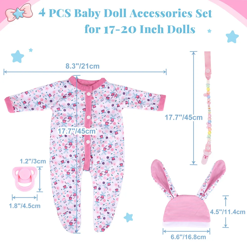 17-20" 4Pcs Reborn Doll Specials Accessories Multi-style Clothing Set For Girls, photograph 6