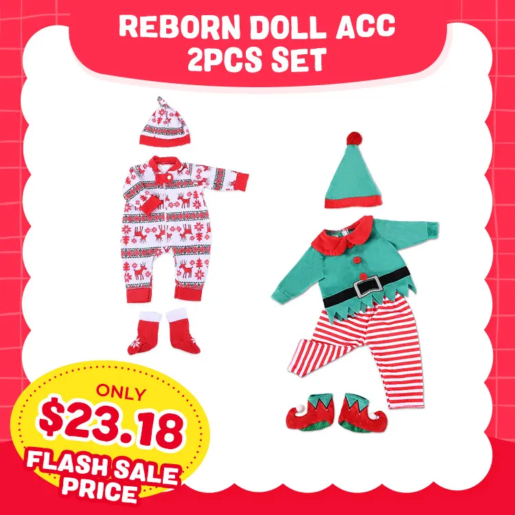 17-22" Reborn Doll Specials Accessories Bottle Nipple Set Christmas Theme Set, photograph 6