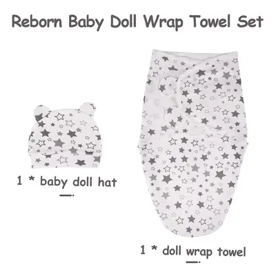 17"-22" Reborn Baby Doll Star Pattern Wrap Baby Set Accessories