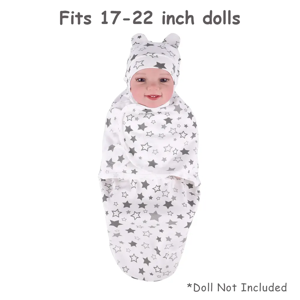 17"-22" Reborn Baby Doll Star Pattern Wrap Baby Set Accessories, photograph 5
