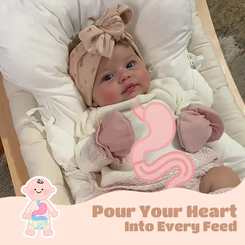 Full Body Silicone Newborn Doll with Drink & Wet, 12"/16"/20" Reborn Baby Girl