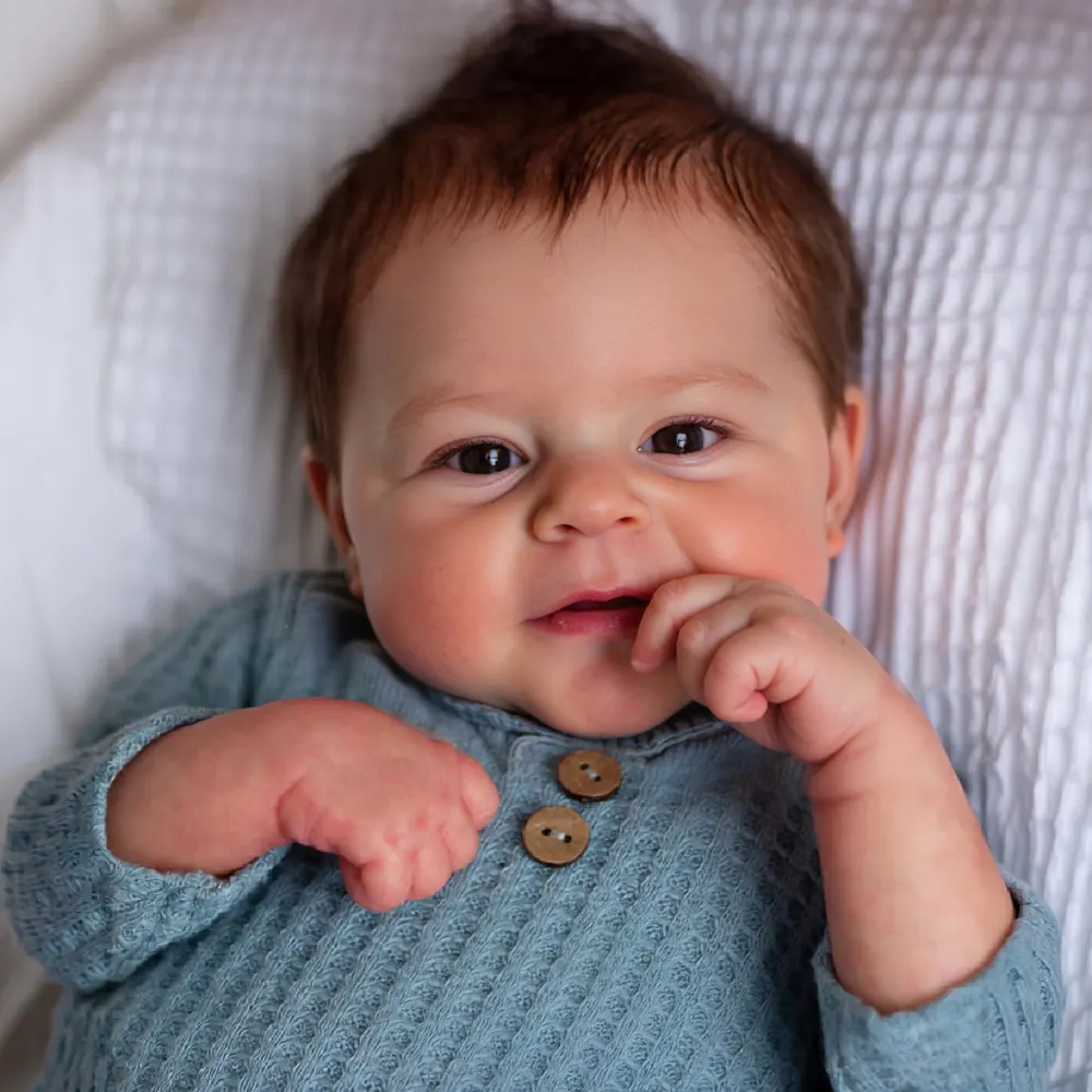 Full Body Silicone Reborn Baby Doll 12"/16" Ultra Realistic Newborn —Ansel