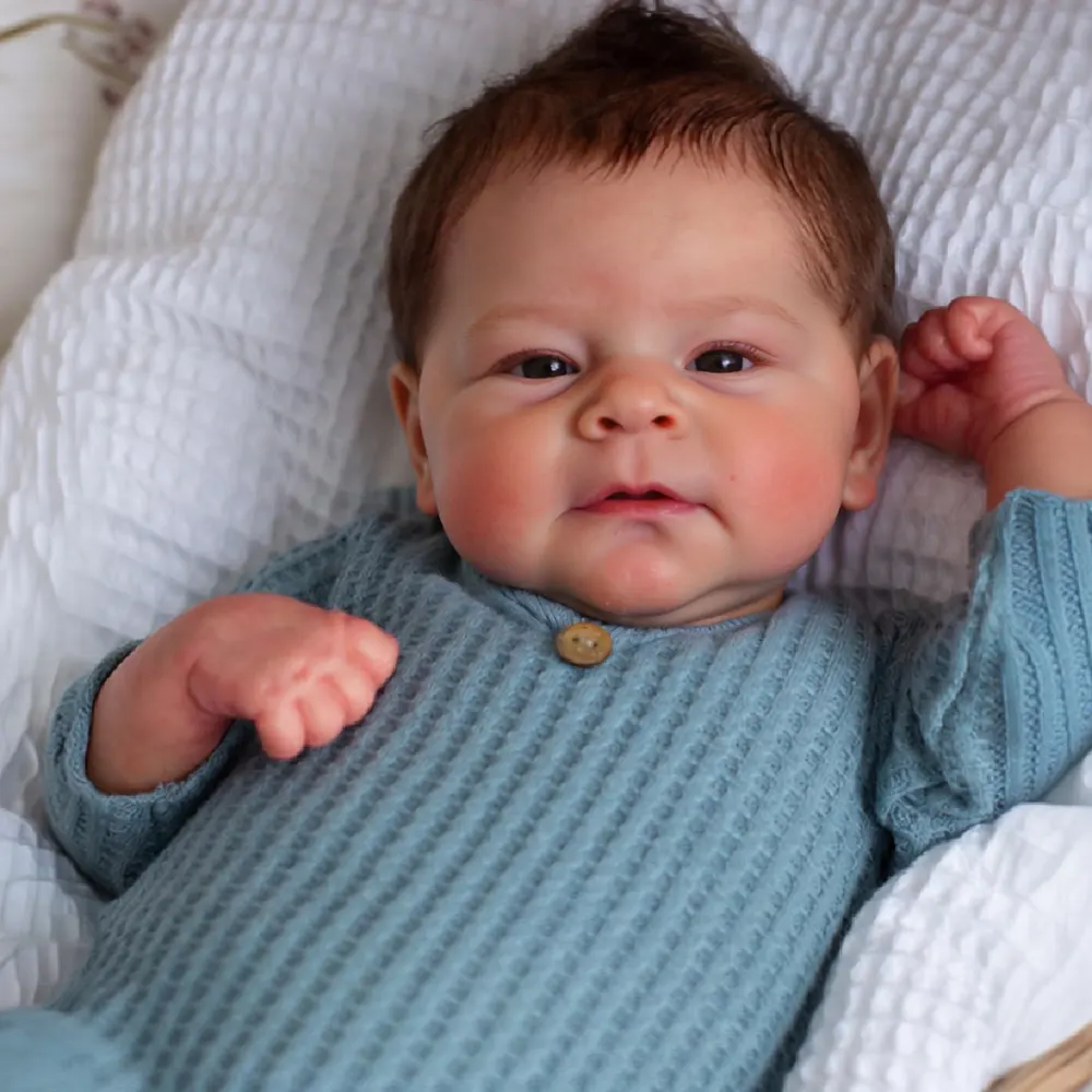 Full Body Silicone Reborn Baby Doll 12"/16" Ultra Realistic Newborn —Ansel, photograph 2