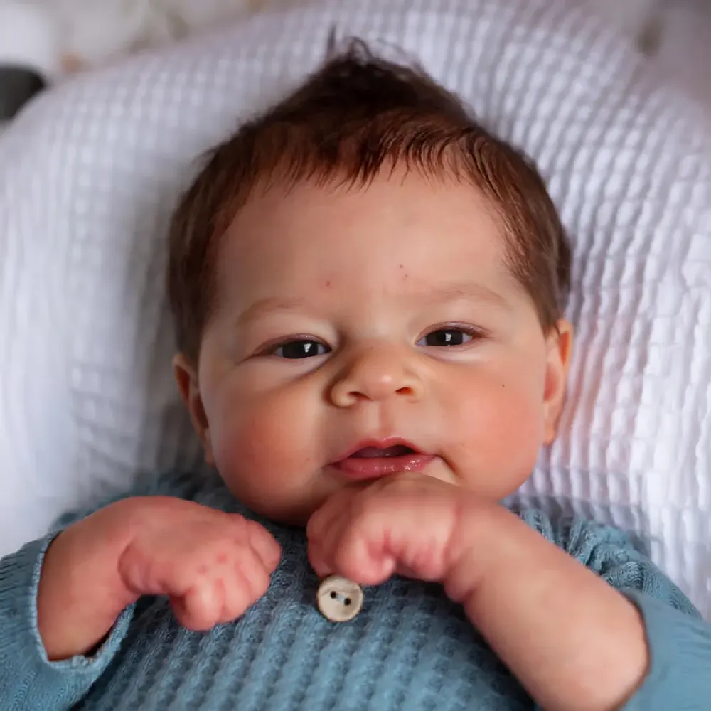 Full Body Silicone Reborn Baby Doll 12"/16" Ultra Realistic Newborn —Ansel, photograph 3