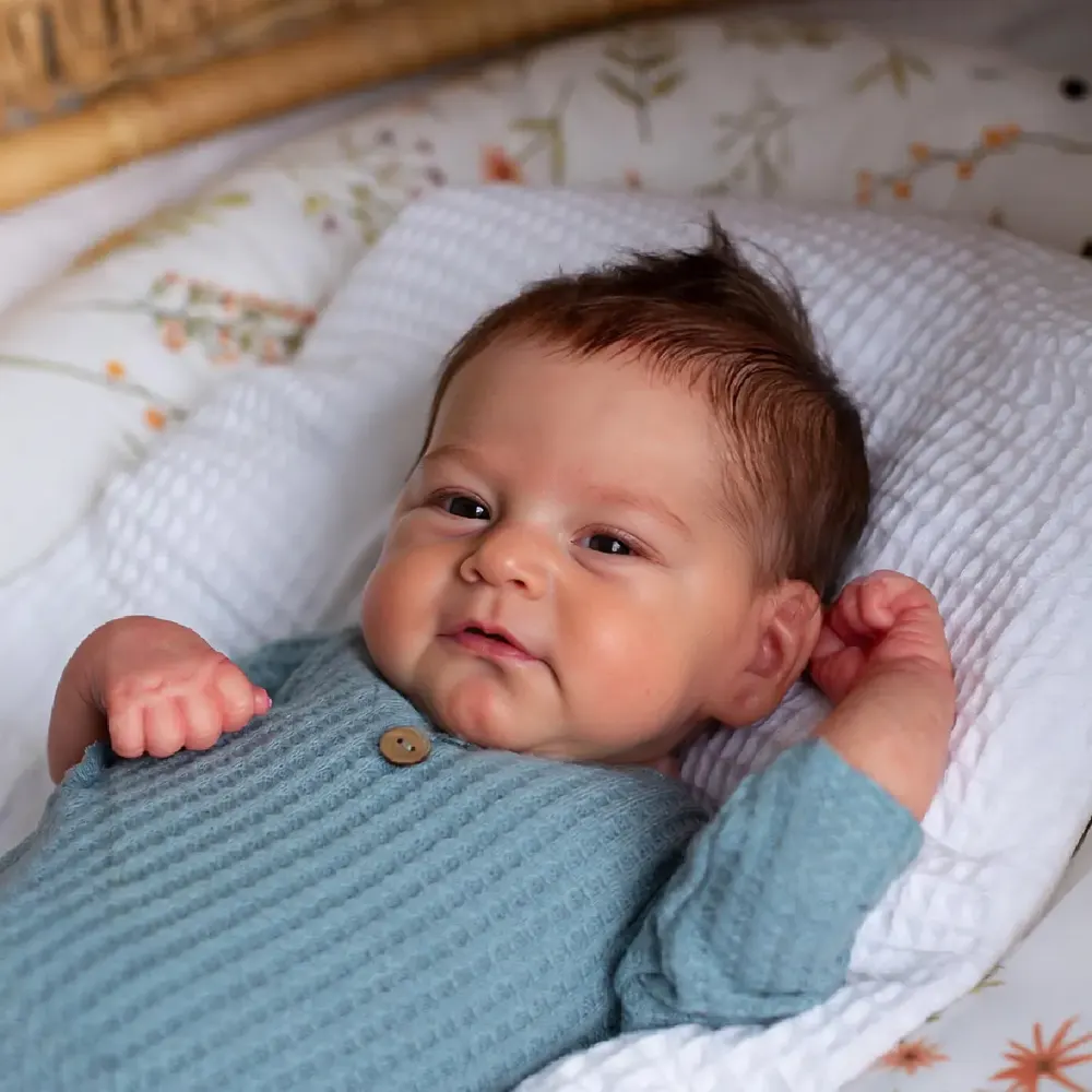 Full Body Silicone Reborn Baby Doll 12"/16" Ultra Realistic Newborn —Ansel, photograph 4